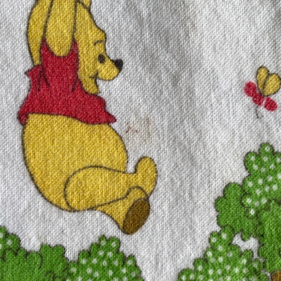 Vintage Walt Disney Winnie The Pooh Bear 100 Acre Wood Baby Receiving Blanket - Picture 5 of 10